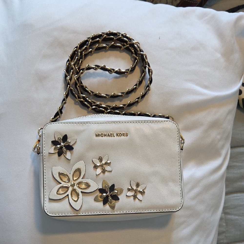 Michael Kors Cream Floral Crossbody Bag